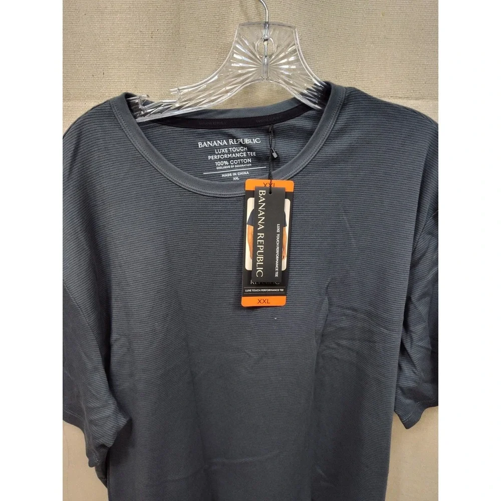 Banana Republic Luxe Touch Performance Tee Mens XXL Gray Cotton Textured T-Shirt